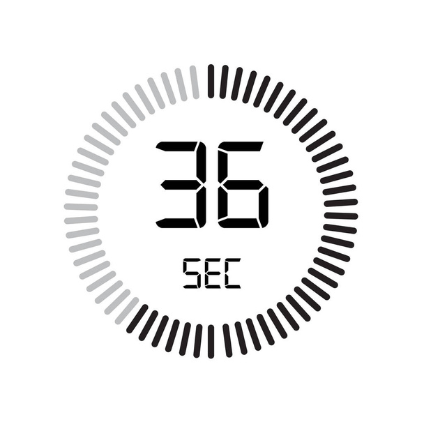 das 36-Sekunden-Symbol, digitaler Timer, einfach Vektorillustration  - Vektor, Bild