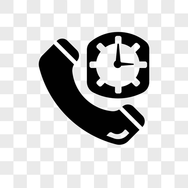 Phone auricular and clock delivery vector icon isolated on trans - Vector, Image