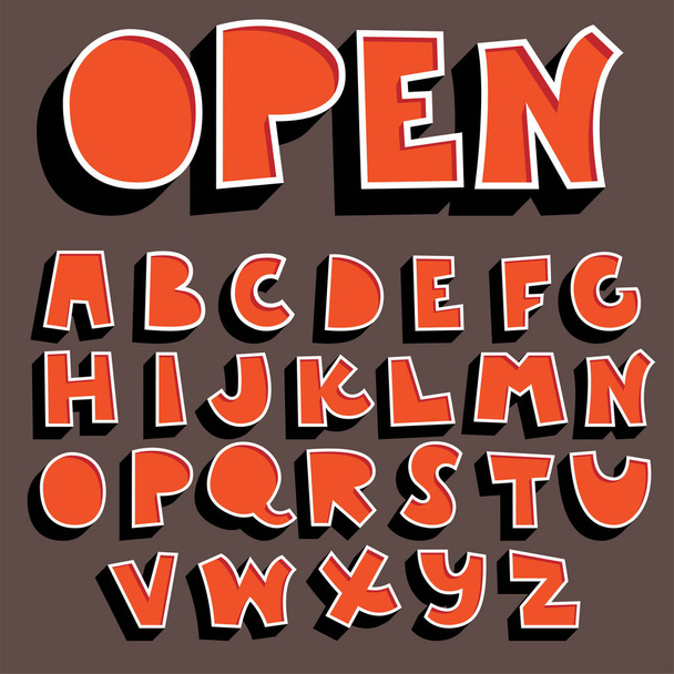 orange 3d vector font collection - Vector, Image