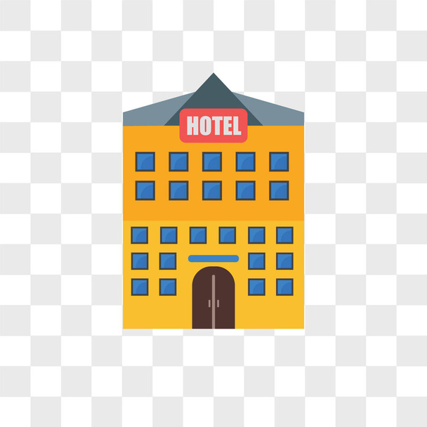 Icono del vector del hotel aislado sobre fondo transparente, logotipo del hotel
 - Vector, imagen