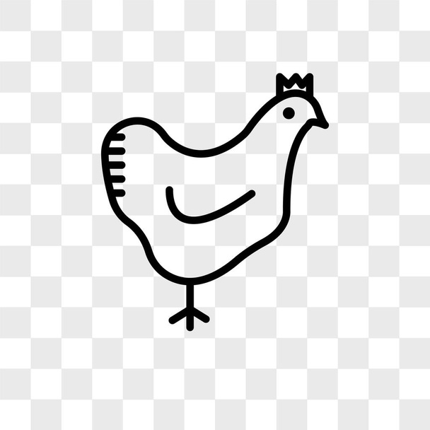 Chicken vector icon isolated on transparent background, Chicken  - Vector, Image
