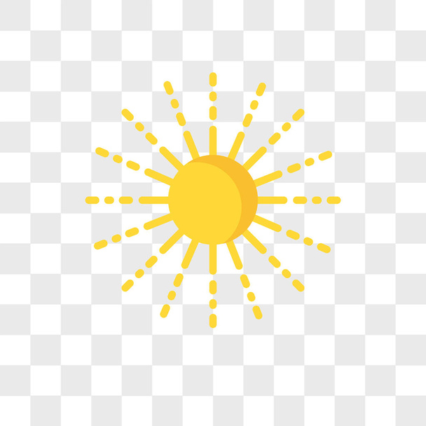 sun vector icon isolated on transparent background, sun logo des - Vector, Image