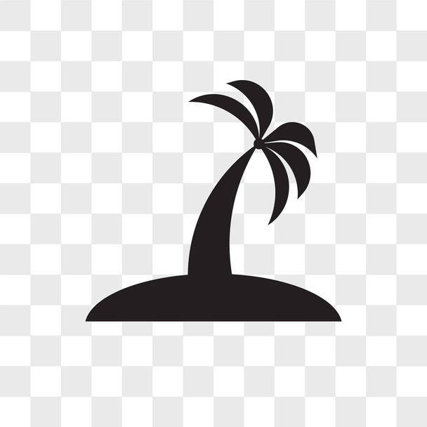 palm tree flat vector icon isolated on transparent background, p - Vektör, Görsel