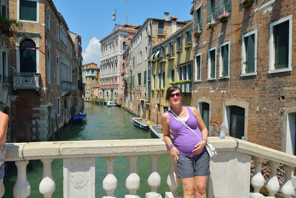 Tourist woman have beautiful vacation time in venice italy - 写真・画像