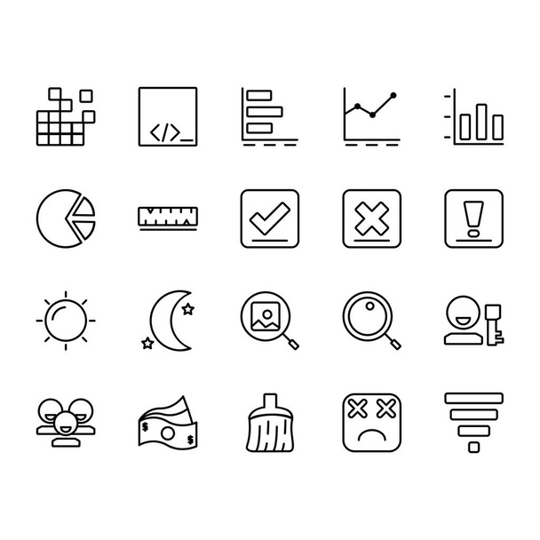 application icon set design line style part 5. Perfect for application, web, logo and presentation template - Vector, Image
