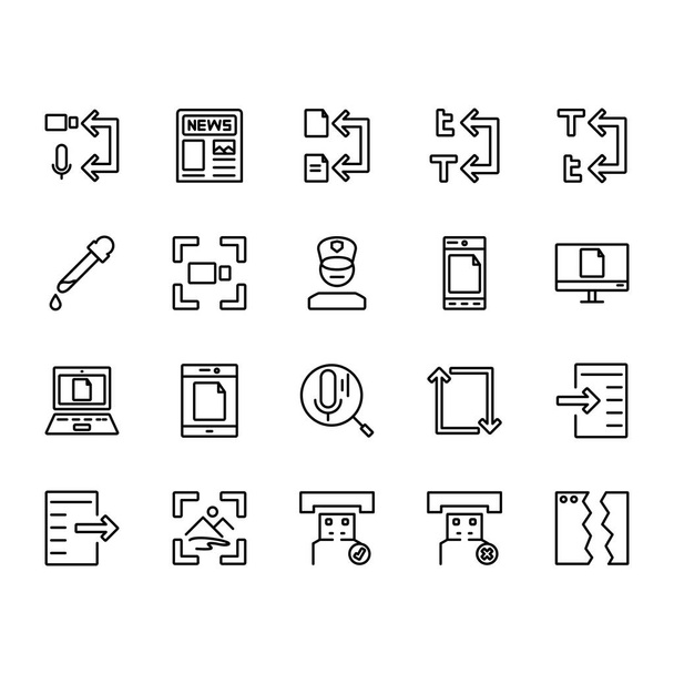 application icon set design line style part 6. Perfect for application, web, logo and presentation template - Vector, Image