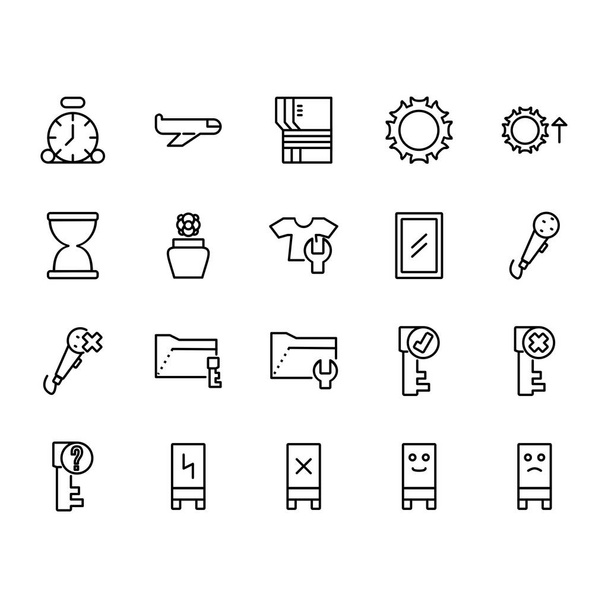 application icon set design line style part 10. Perfect for application, web, logo and presentation template - Vector, Image