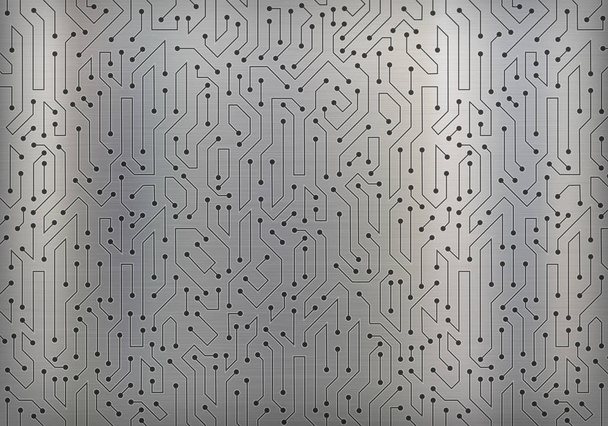 Circuit data digital pattern on a metal background. - Vector, Image