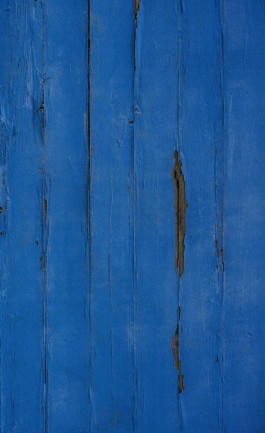 Old blue boards. Vintage blue background from old boards. Wood t - Foto, Imagem
