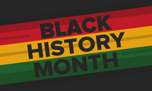 Zwarte Geschiedenis Maand. Afro-Amerikaanse geschiedenis. Jaarlijkse viering. In februari in de Verenigde Staten en Canada. In oktober in Groot-Brittannië. Affiche, kaart, banner, achtergrond. Vectorillustratie - Vector, afbeelding