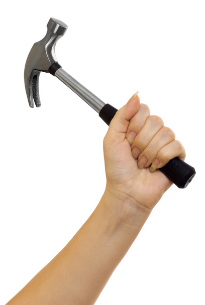 Hammer in a beautiful female hand - Fotografie, Obrázek