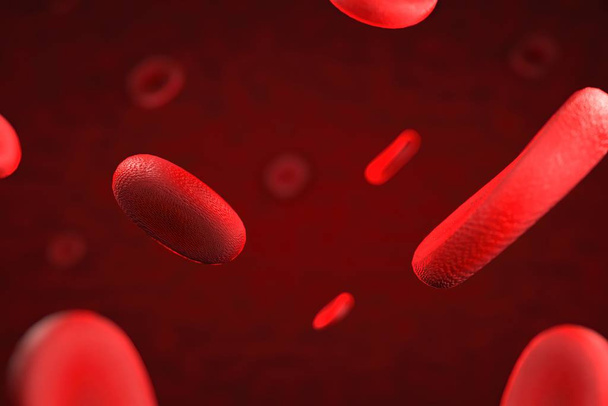 3D-візуалізація еритроцитів або червоного тіла крові. 3d ілюстрація еритроцитів
. - Фото, зображення