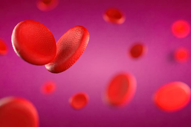 3d απόδοση ερυθροκυττάρων ή ερυθρών αιμοσφαιρίων. 3D απεικόνιση των ερυθρών αιμοσφαιρίων. - Φωτογραφία, εικόνα