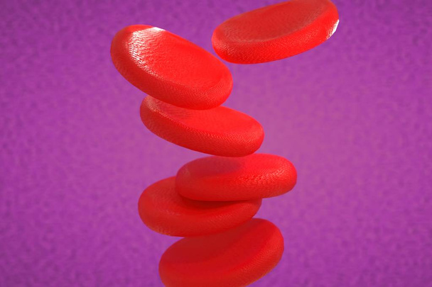 3D-візуалізація еритроцитів або червоного тіла крові. 3d ілюстрація еритроцитів
. - Фото, зображення