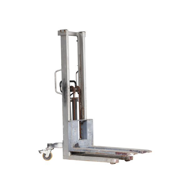 Old Fork pallet truck isolated on white background - Photo, image