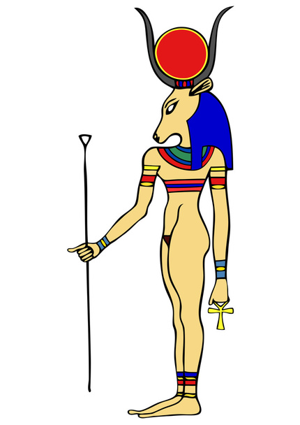 Isten, az ókori Egyiptom - Hathor - vektor - Vektor, kép