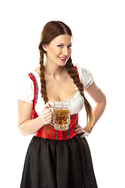 Woman in traditional Bavarian dress - Fotoğraf, Görsel