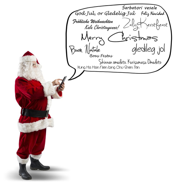 メリー クリスマス メッセージとサンタ クロース - 写真・画像
