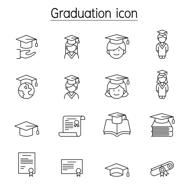 Icône de graduation dans un style de ligne mince
 - Vecteur, image