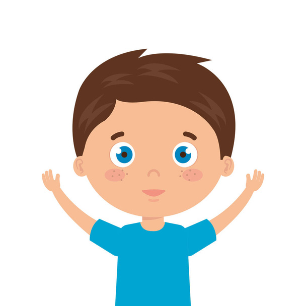 cute little boy with hands up - Vector, Image