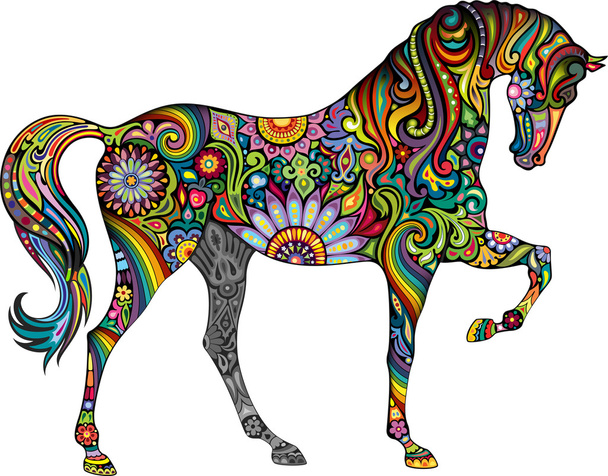 Веселый конь
 - Вектор,изображение