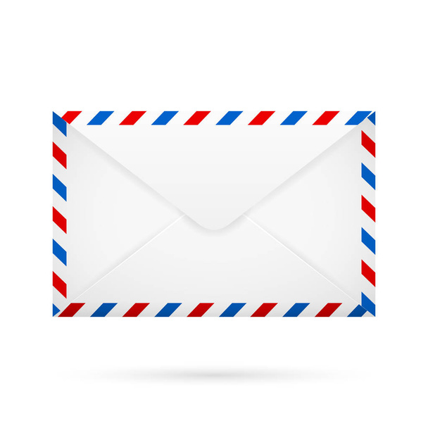 White closed envelope with red blue white perimeter - Фото, зображення