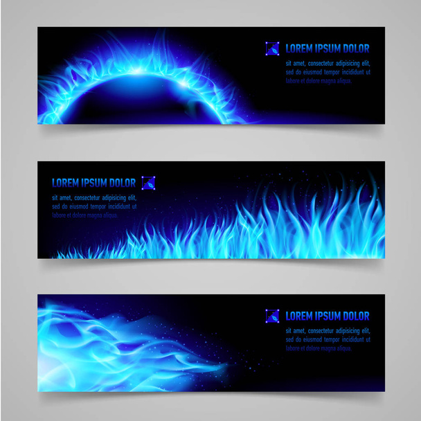 Mystic banners with blue flames for your design - Photo, image