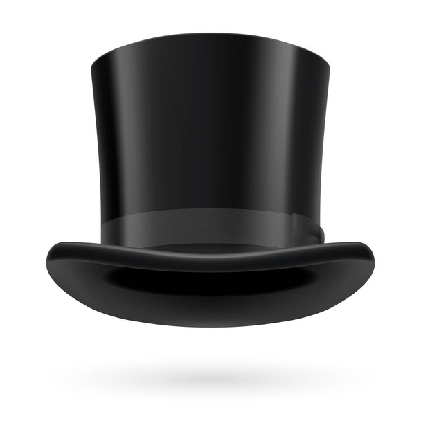 Black top hat on the white background. - Foto, Imagen