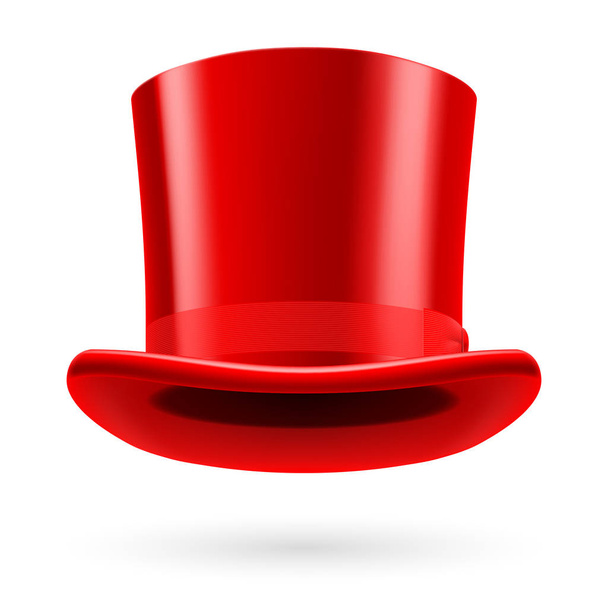Red top hat on the white background. - Photo, image