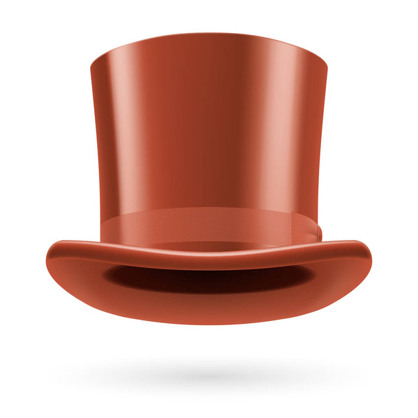 Brown top hat on the white background. - 写真・画像