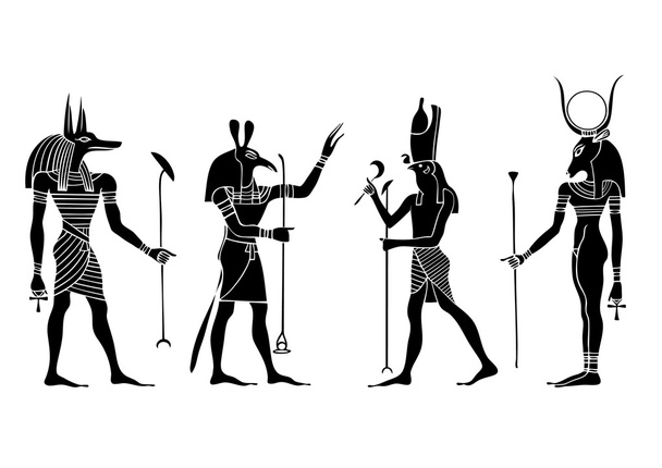 Αιγύπτιοι θεοί και θεά - Διάνυσμα, εικόνα