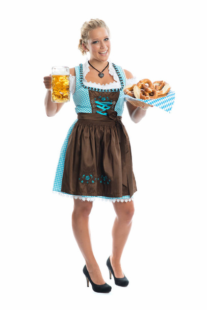 bayrin with beer and pretzel - Zdjęcie, obraz