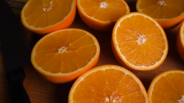 Orange fresh. Recipe. Sliced Oranges Sideways movement - 映像、動画