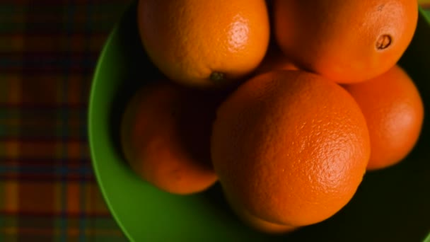 Orange fresh. Recipe. Fruits oranges on the table moving sideways. - Filmati, video