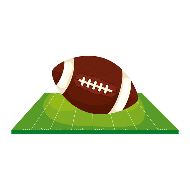 mező és labda amerikai labdarúgó elszigetelt ikon - Vektor, kép