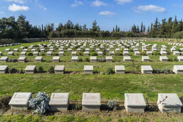5 feb 2018 Lone Pine begraafplaats, grafstenen van Anzac soldaten die werden gemarteld in de Gallipoli-strijd in Canakkale (Dardanellen), Turkije - Foto, afbeelding