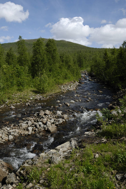 Ποταμός τοπίο σε senja, τρομ, Norway - Φωτογραφία, εικόνα