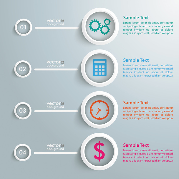 Four White Rings Banners Infographic - Vecteur, image