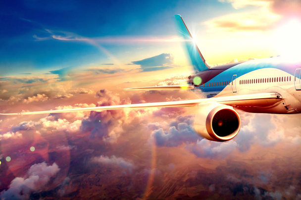 Έννοια των αεροπορικών ταξιδιών και περιπέτειες φόντο - Φωτογραφία, εικόνα