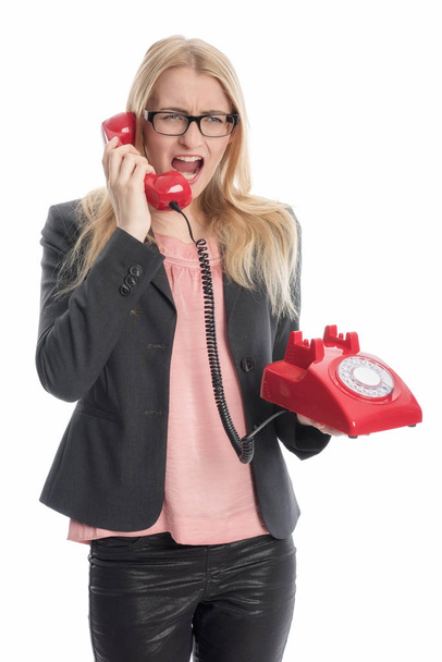 businesswoman on the phone handset - Фото, изображение
