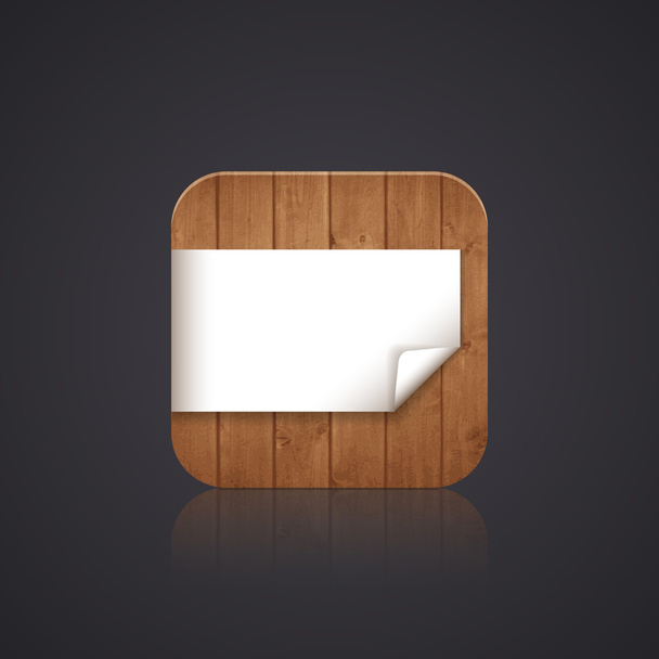 wood square & paper - Vector, afbeelding