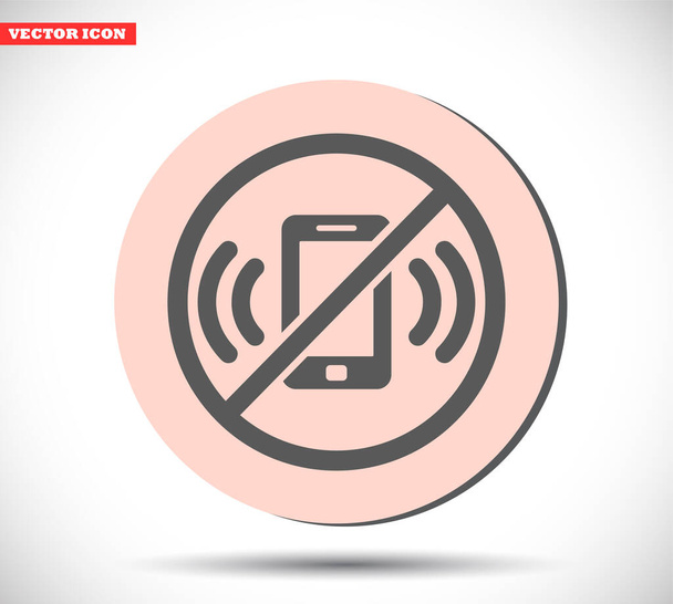 Una prohibición en el icono del vector del teléfono, lorem ipsum Diseño plano
 - Vector, Imagen