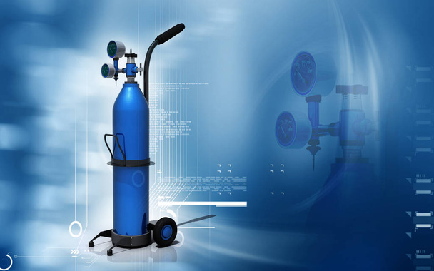 Digital illustration of oxygen cylinder in colour background	 - Valokuva, kuva