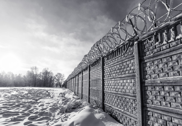 Old prison wall in Siberia - Photo, Image