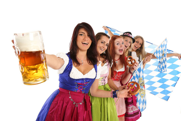girl at Oktoberfest, beer holiday  - Φωτογραφία, εικόνα