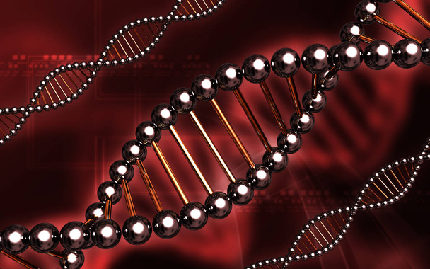 Digital illustration DNA structure  in colour background 	 - Foto, imagen
