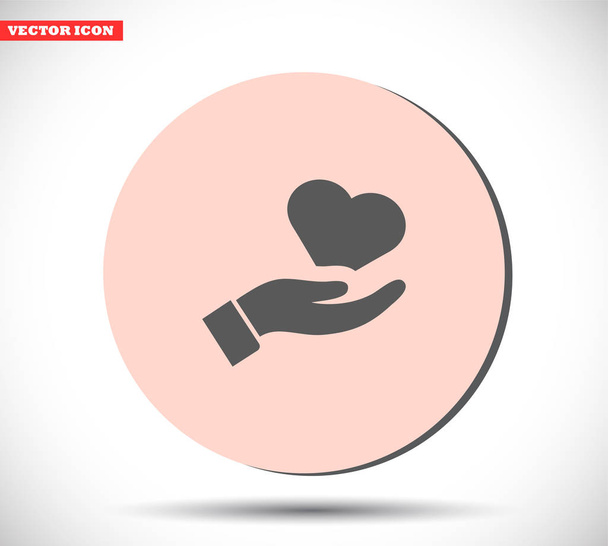 heart in hand icon , lorem ipsum Flat design - Vector, Image
