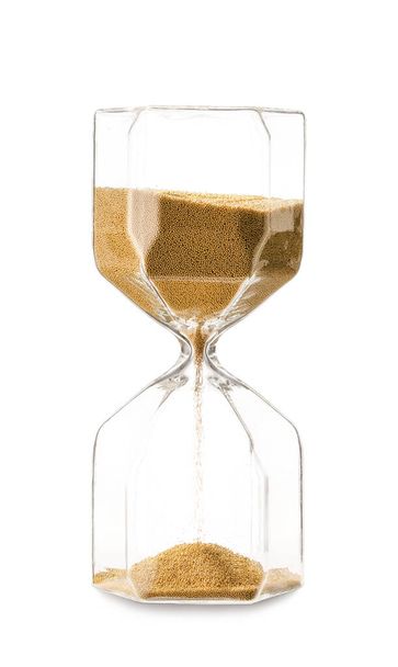Hourglass on white background. Time management concept - Photo, Image