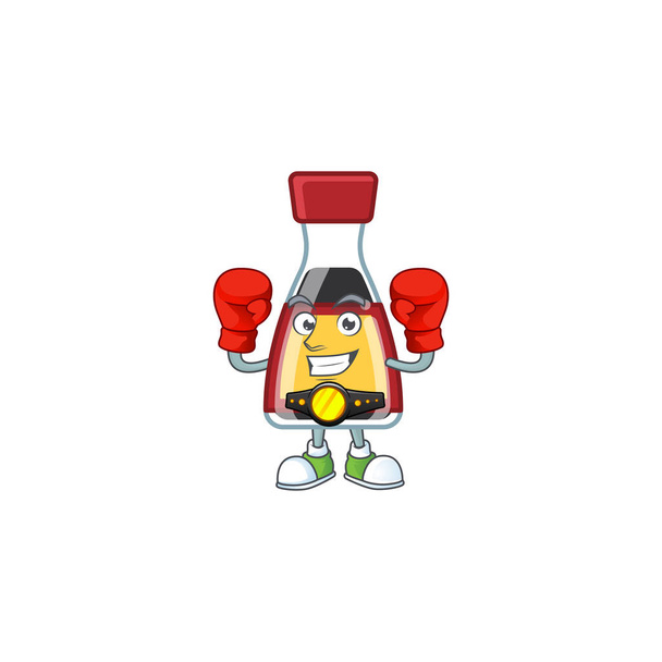 Happy Face Boxing say asian sauce cartoon character design - Vector, imagen