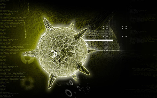 Digital illustration of  herpes virus in colour  background	 - Foto, Imagen